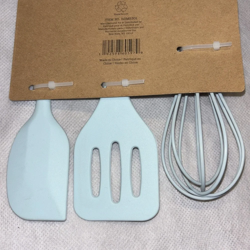 Rae Dunn 3 Piece Mini Kitchen Gadgets Tools Beat Flip Mix Silicone Rubber